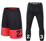 2pcs Sport Men Basketball Shorts