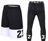 2pcs Sport Men Basketball Shorts