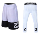 2pcs Sport Men Basketball Shorts