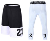 2pcs Sport Men Basketball Shorts