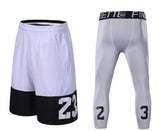 2pcs Sport Men Basketball Shorts