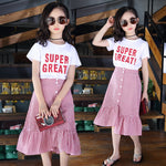 Girls Summer Suit  Short Sleeve Dress