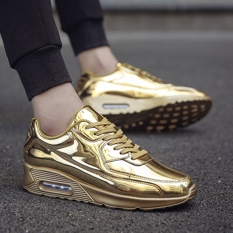 Man Sneakers Gold Sliver